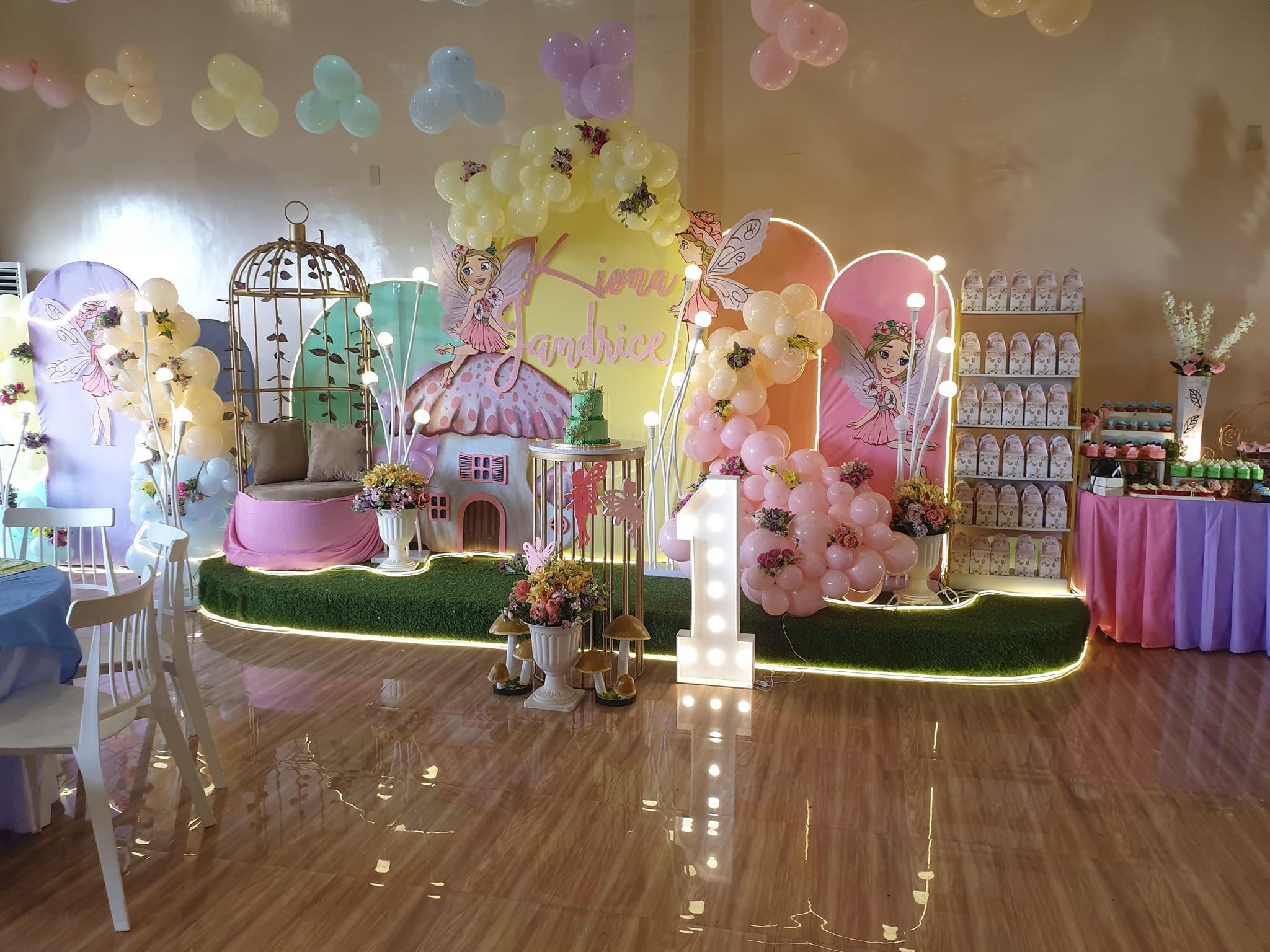 Elegant wedding reception table setting with floral centerpieces and fine china